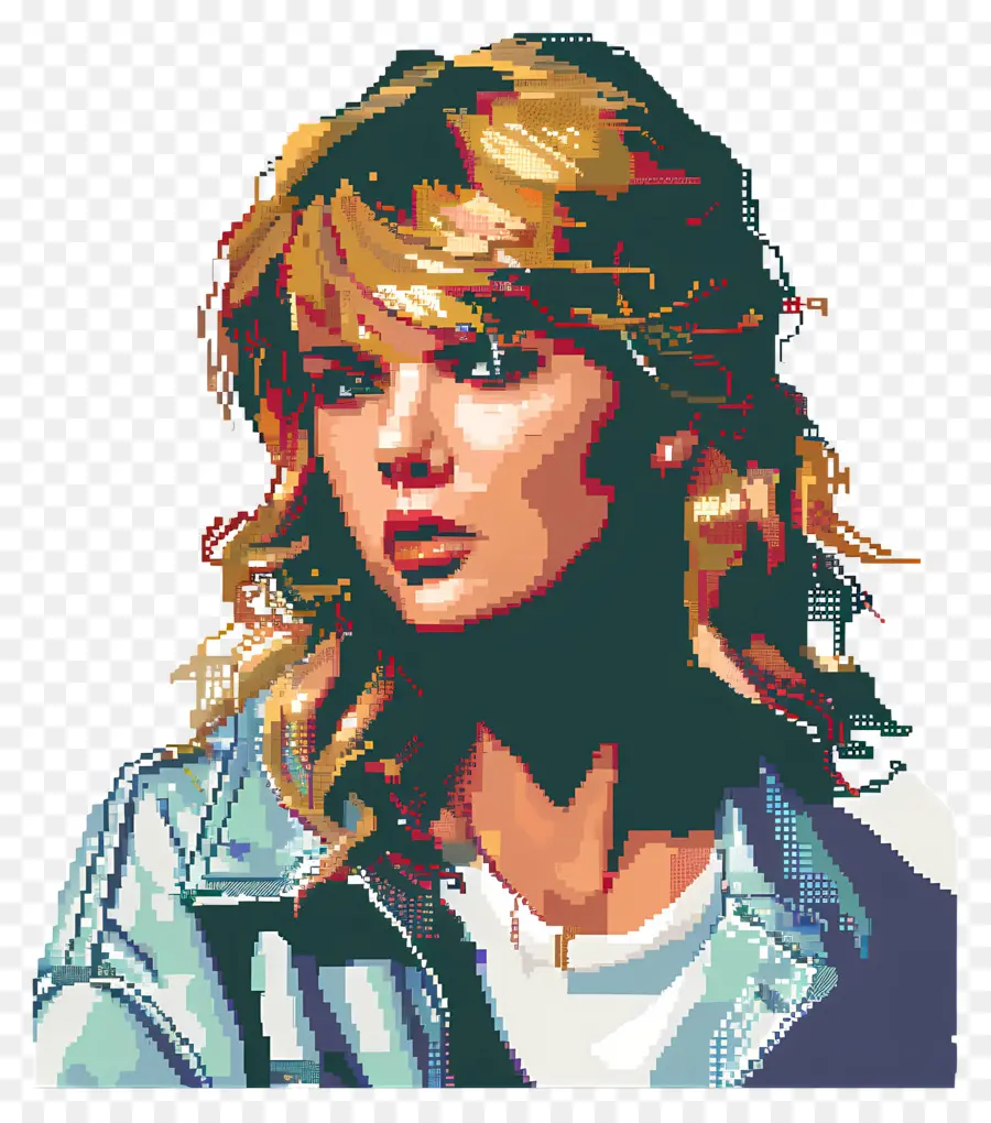 Piksel Taylor Swift，Potret Seni Piksel PNG