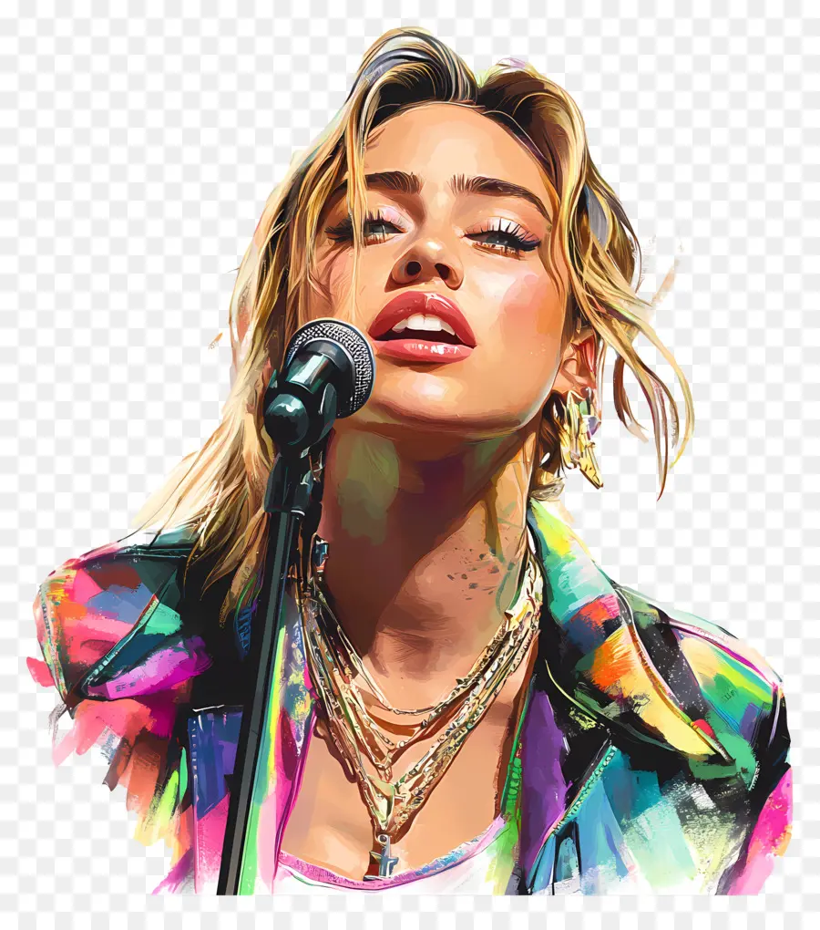 Miley Cyrus，Penyanyi Berwarna Warni PNG