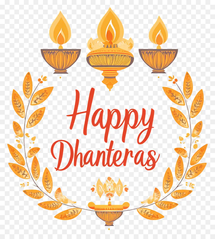 Selamat Dhantera，Ucapan Selamat Dhanteras Dengan Lampu PNG