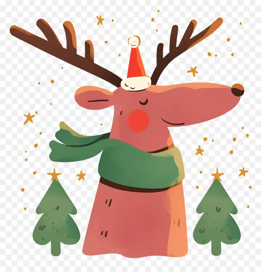 Rusa Natal，Rusa Kutub Dengan Syal PNG