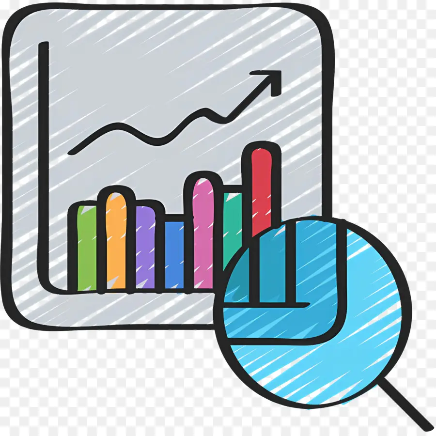 Pasar Saham，Grafik Dan Kaca Pembesar PNG