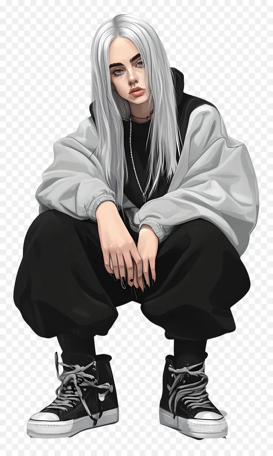 Billie Eilish，Gadis Bergaya PNG