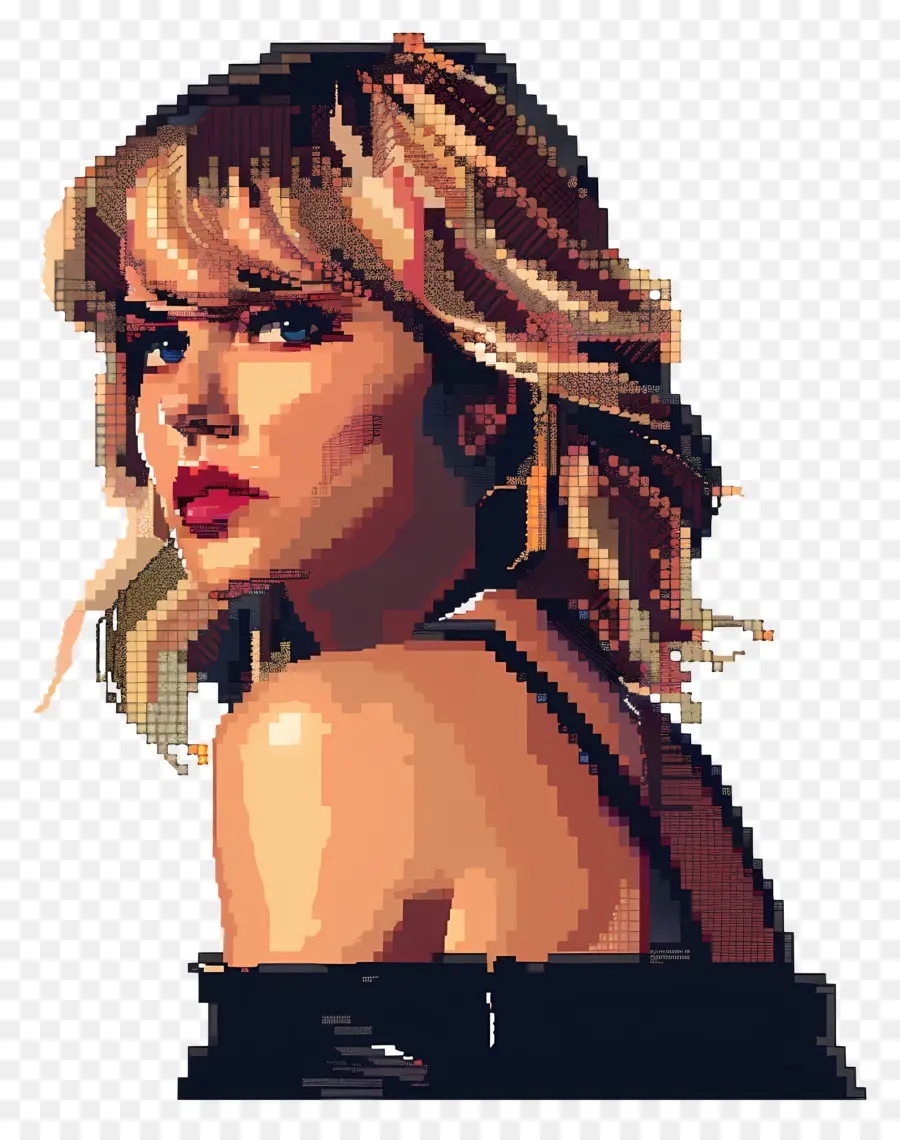 Piksel Taylor Swift，Potret Seni Piksel PNG