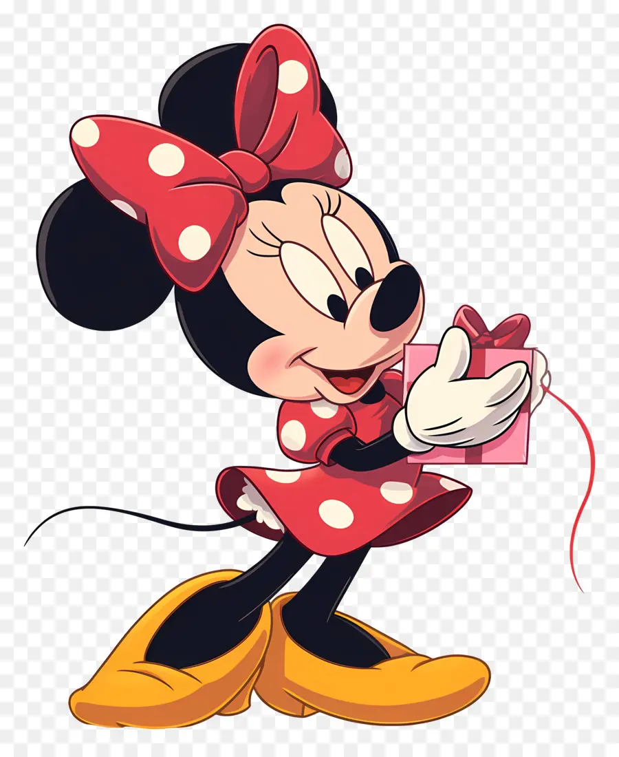 Minnie Tikus，Tikus Kartun Dengan Cupcake PNG