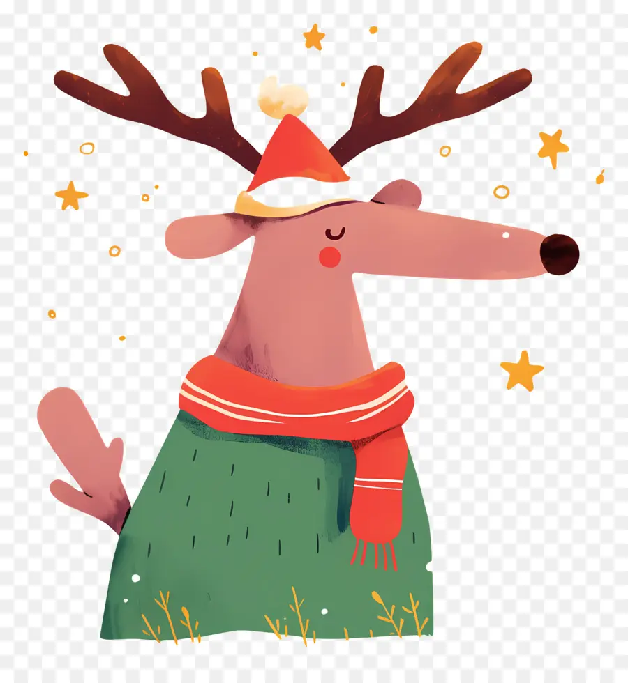 Rusa Natal，Rusa Kutub Dengan Syal PNG