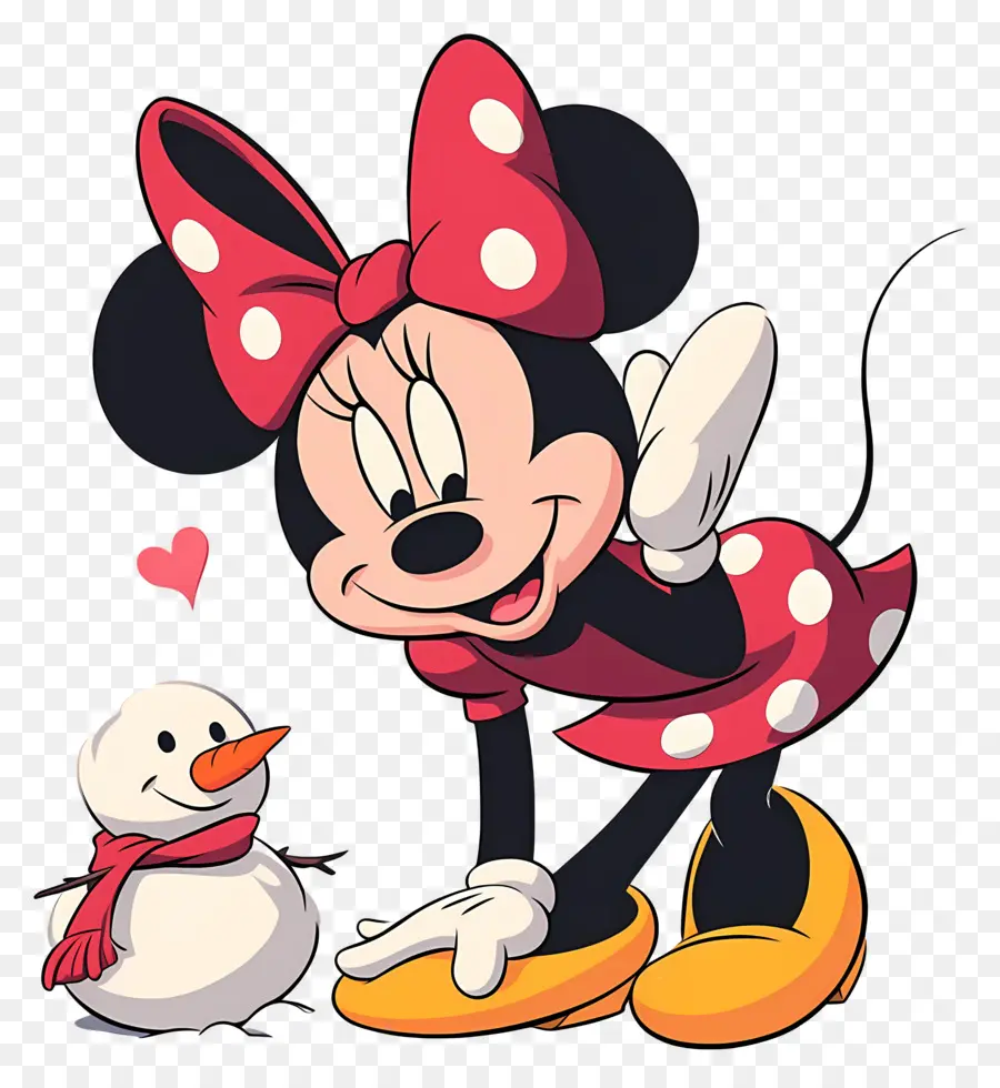 Minnie Tikus，Minnie Mouse Dengan Manusia Salju PNG