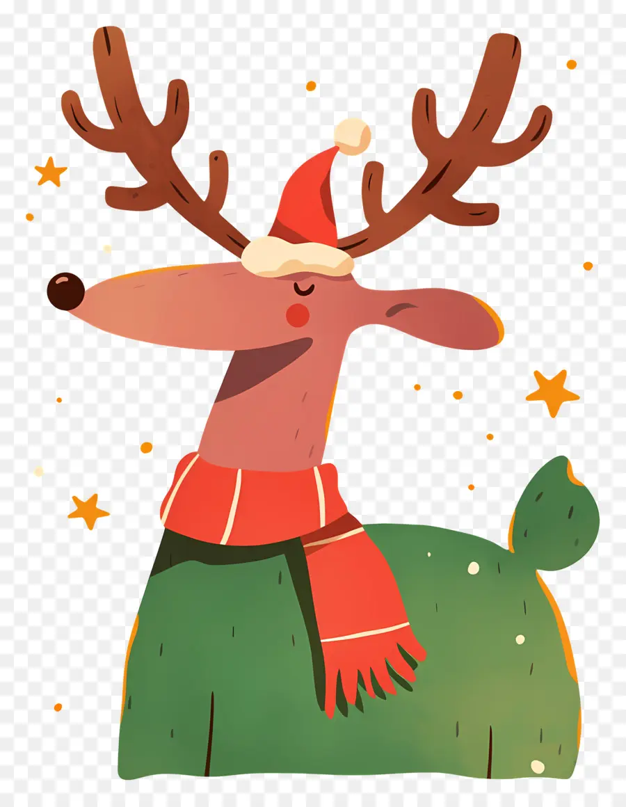 Rusa Natal，Rusa Kutub Dengan Syal PNG