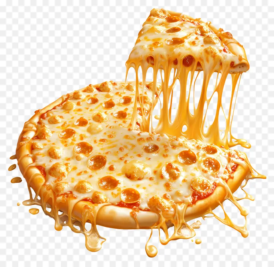 Tarikan Keju，Irisan Pizza PNG