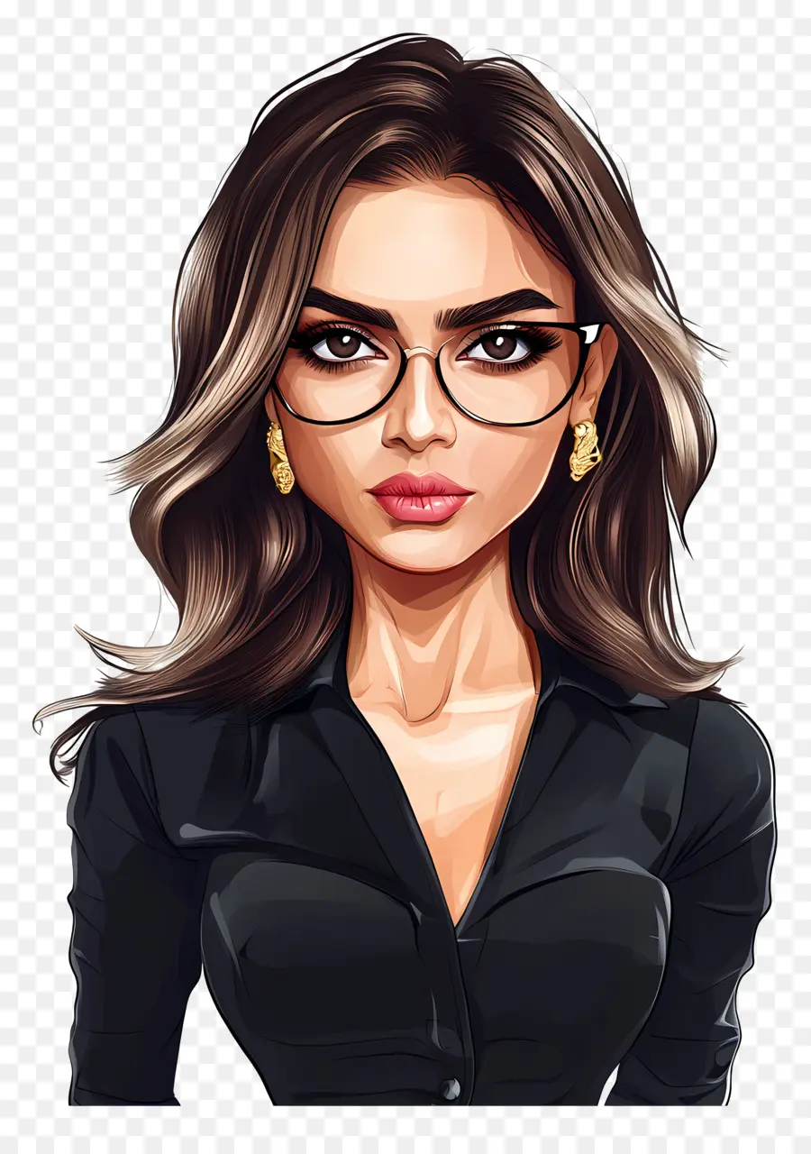 Deepika Padukone，Wanita Kartun Berkacamata PNG