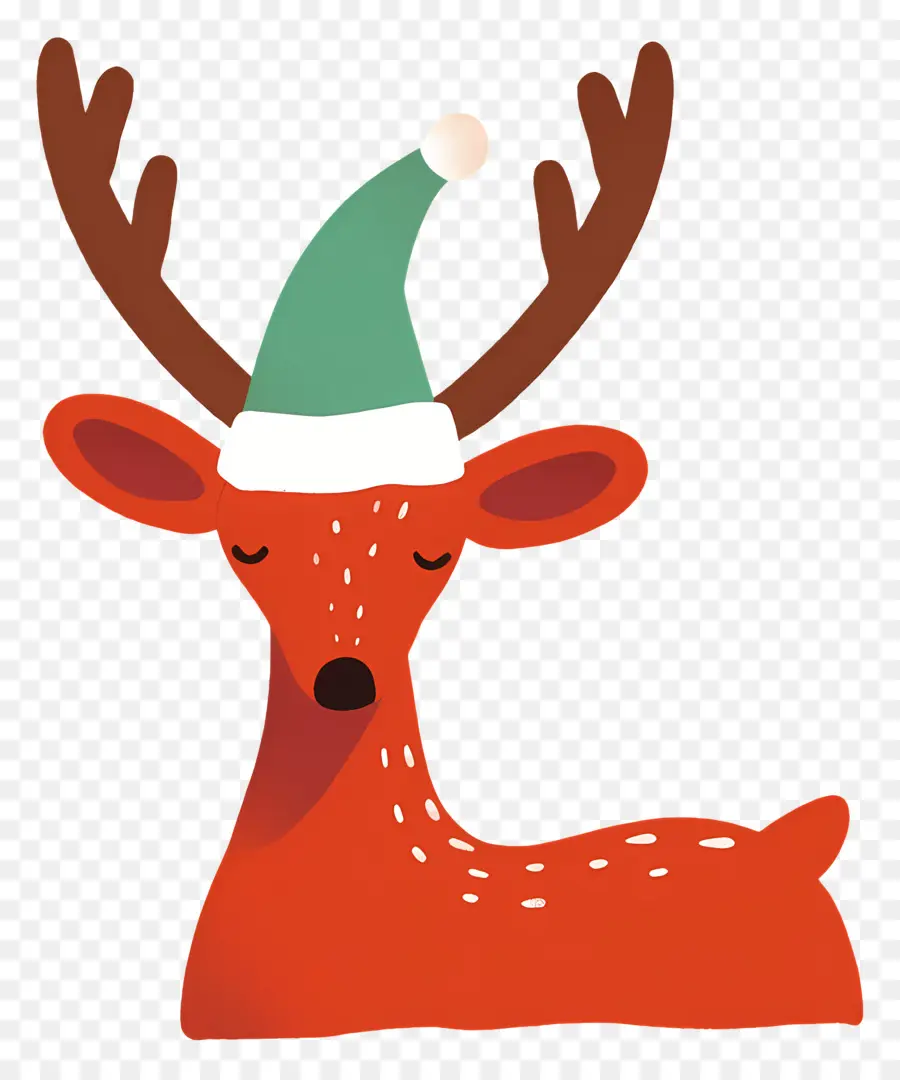 Rusa Natal，Rusa Kutub Dengan Santa Hat PNG