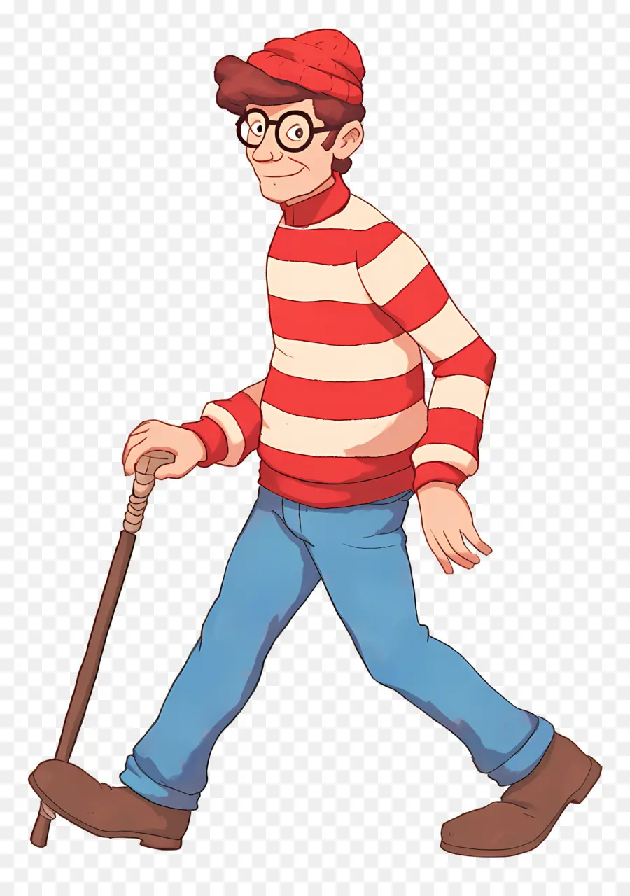 Waldo，Karakter Kemeja Bergaris PNG