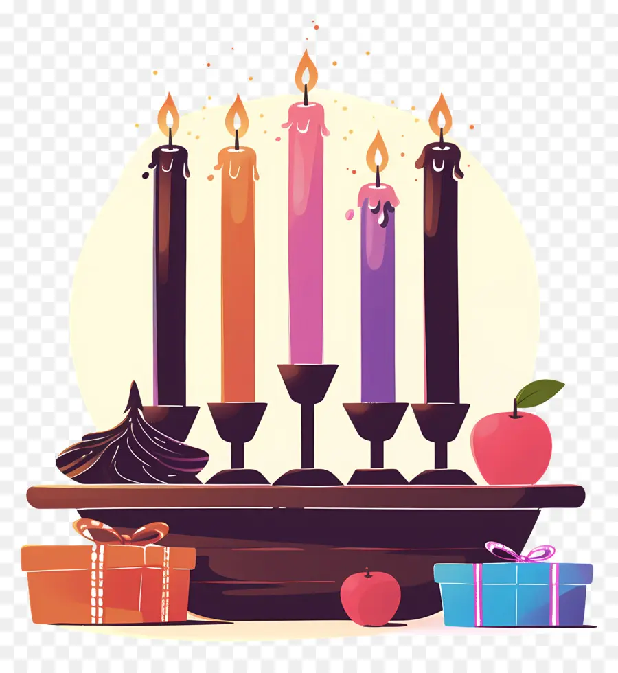 Selamat Kwanzaa，Lilin Berwarna Warni PNG