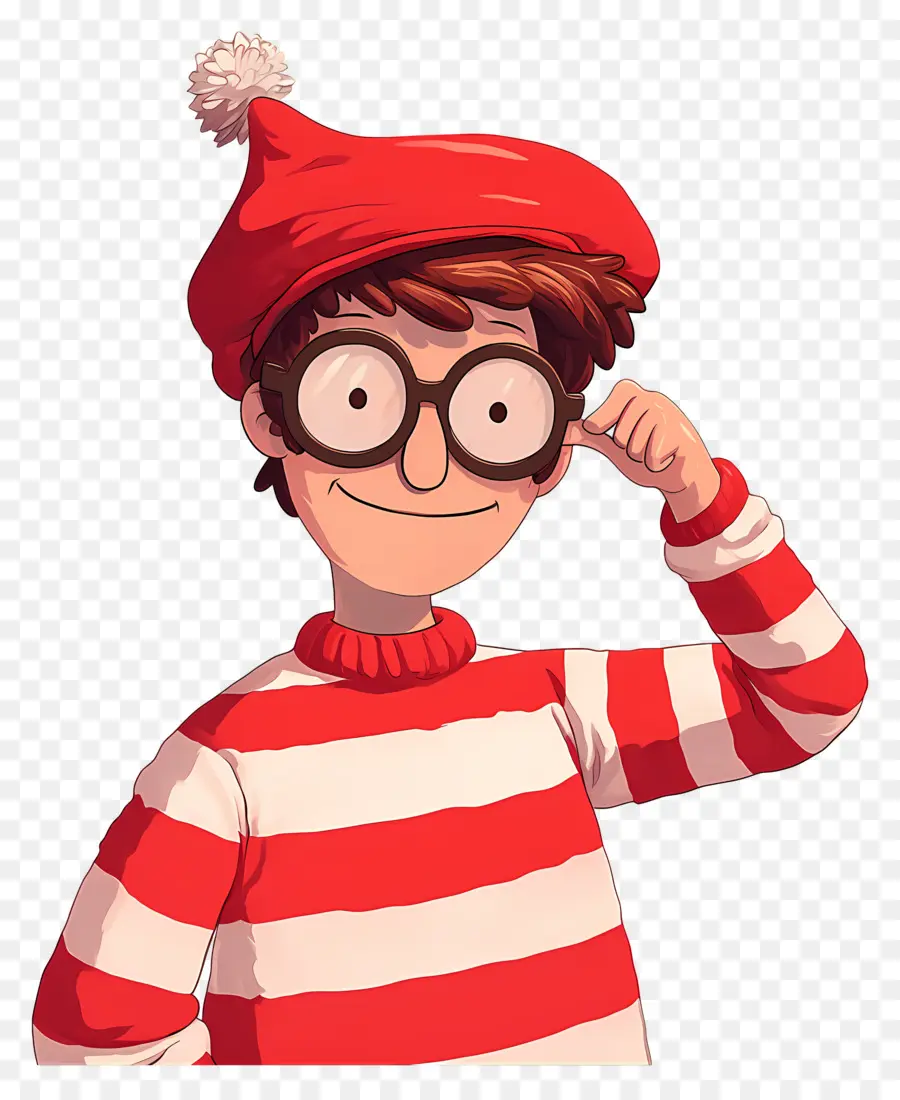 Waldo，Karakter Kemeja Bergaris PNG