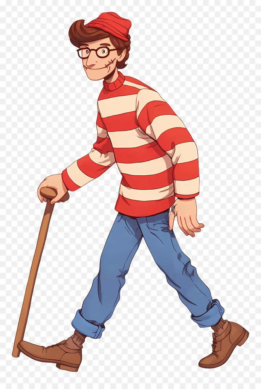 Waldo，Karakter Kemeja Bergaris PNG