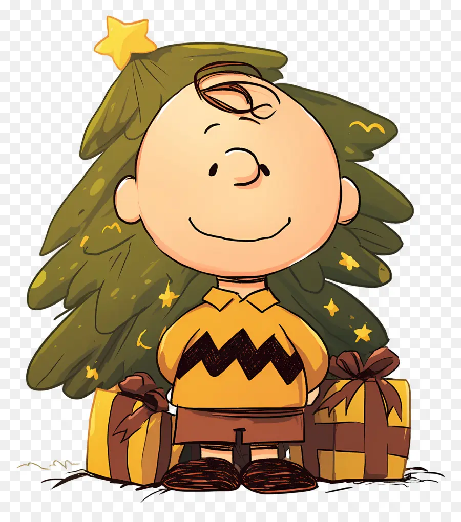 Charlie Brown，Bocah Kartun Dengan Hadiah PNG