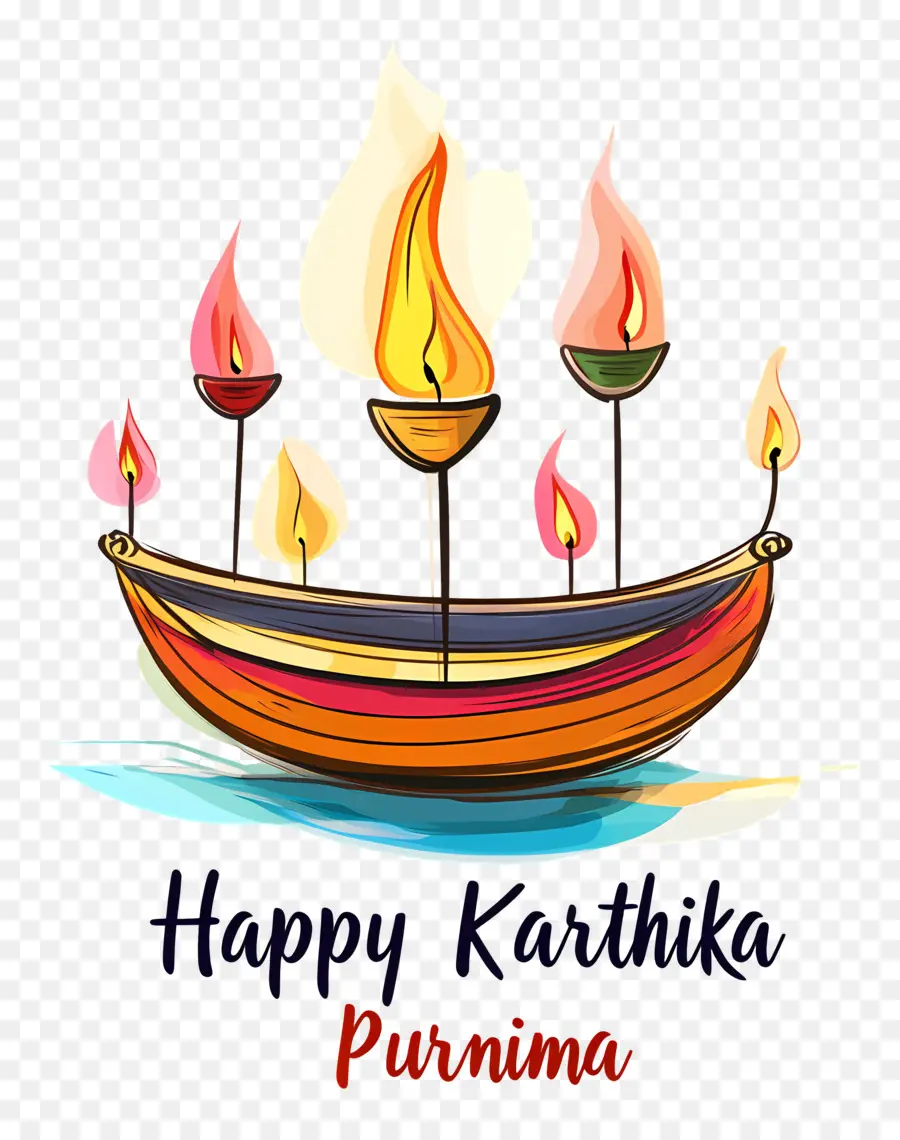 Selamat Karthika Purnima，Lampu Perahu Karthika Purnima PNG