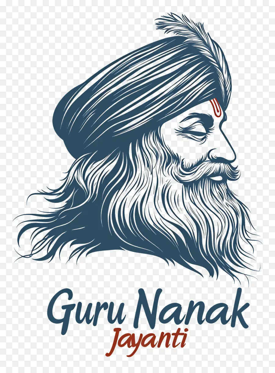 Guru Nanak Jayanti，Sketsa Guru Nanak PNG