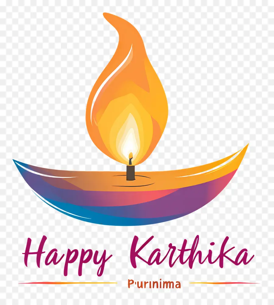 Karthika Purnima，Diya Yang Berwarna Warni PNG