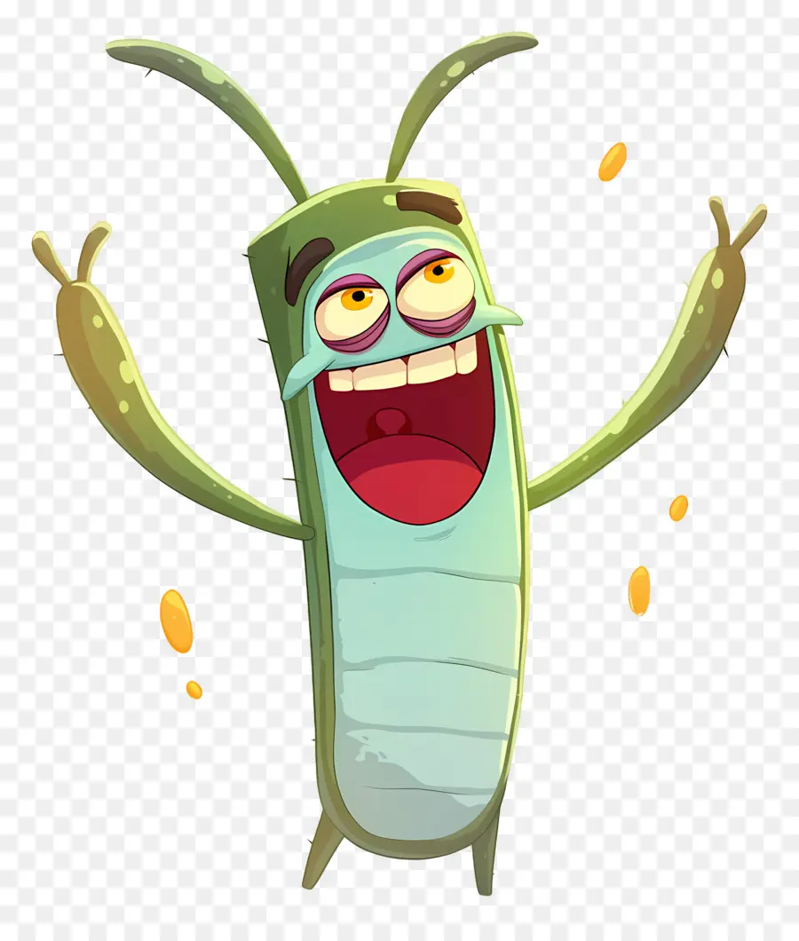 Plankton，Karakter Kartun Hijau PNG