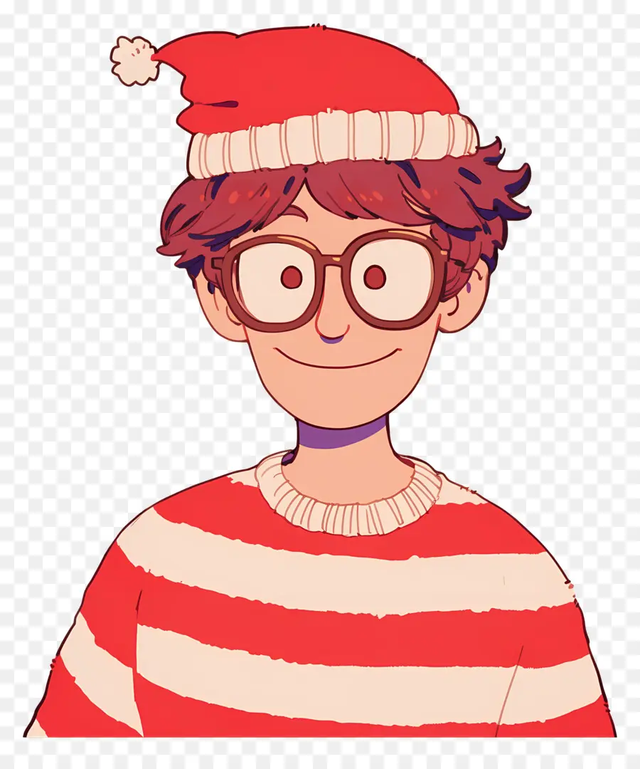 Waldo，Karakter Kemeja Bergaris PNG