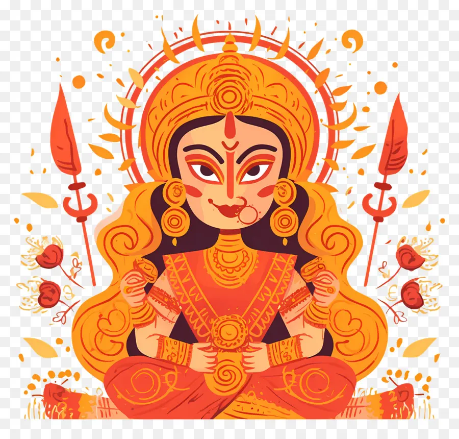 Dussehra，Ilustrasi Dewi Api PNG