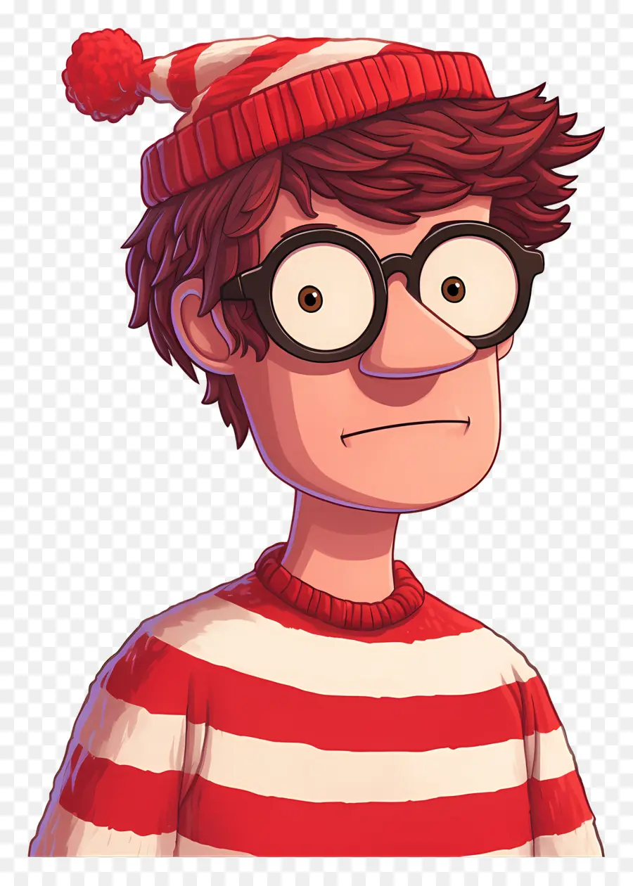 Waldo，Karakter Topi Bergaris PNG