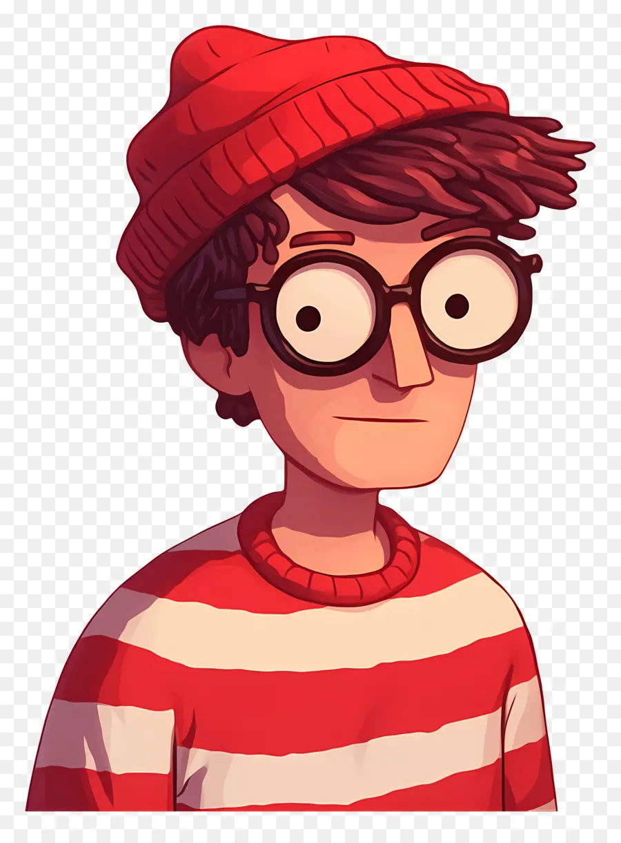 Waldo，Karakter Kemeja Bergaris PNG