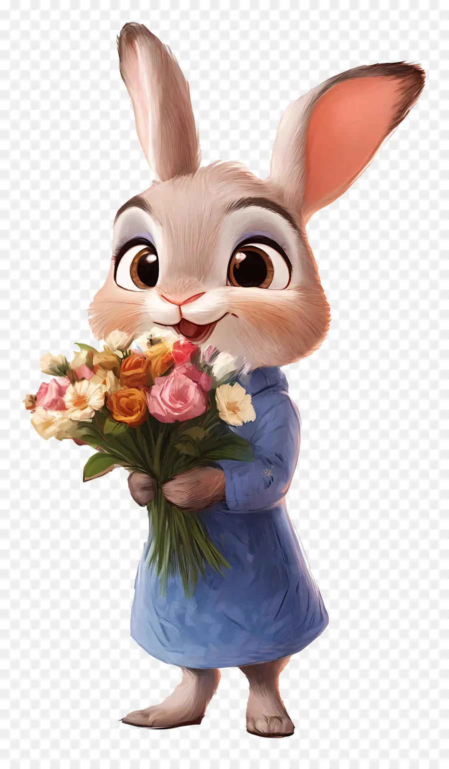 Judy Hopps，Kelinci Dengan Bunga PNG