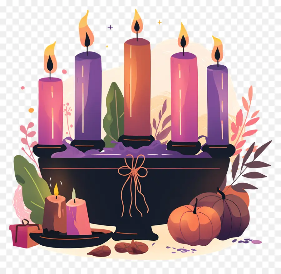 Selamat Kwanzaa，Lilin Dengan Labu PNG