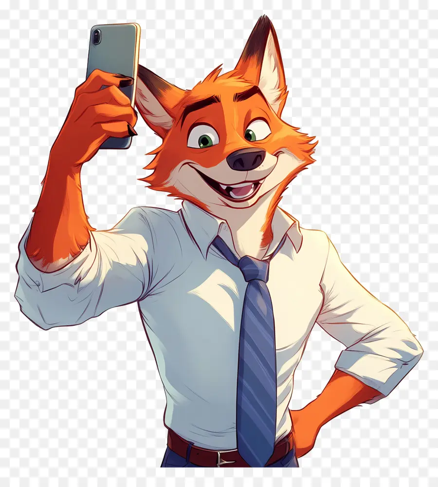 Nick Wilde，Rubah Mengambil Selfie PNG