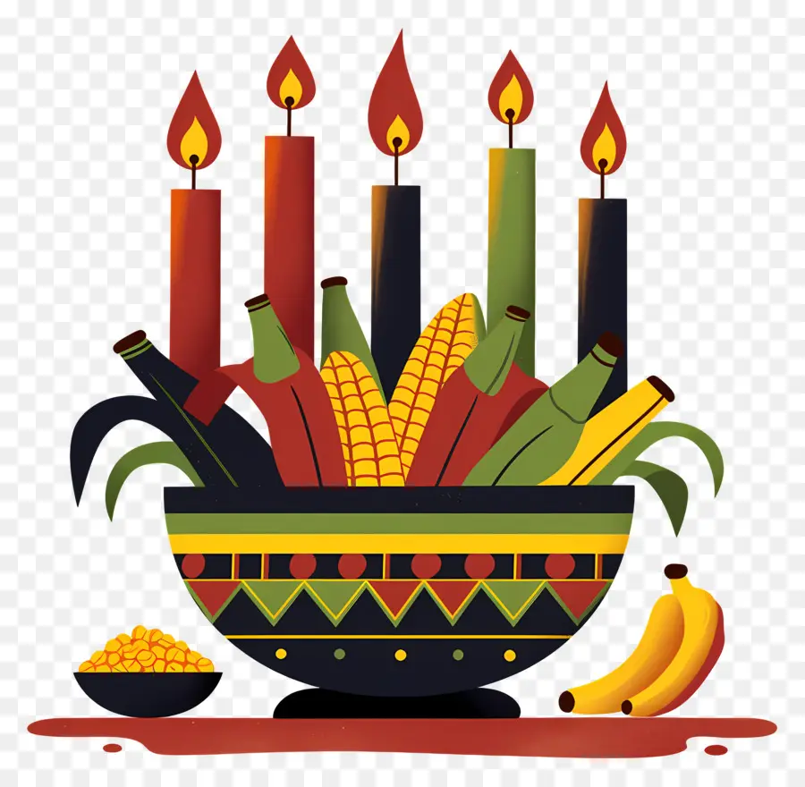 Selamat Kwanzaa，Lilin Dan Jagung PNG