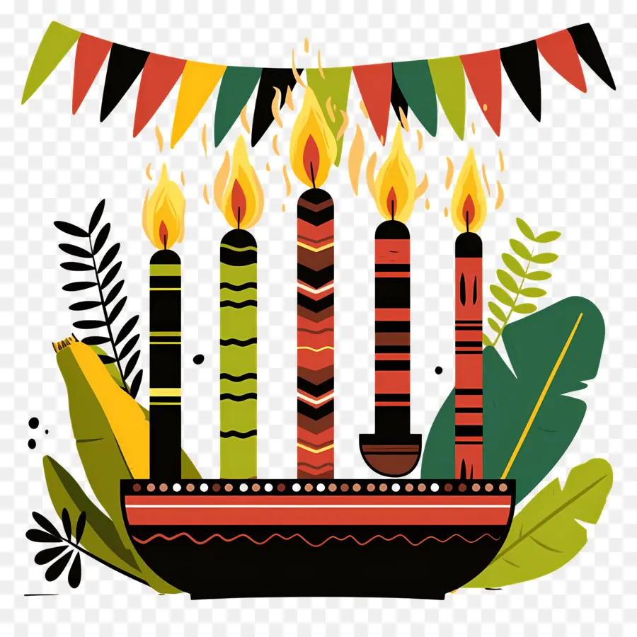 Selamat Kwanzaa，Lilin Dalam Mangkuk PNG