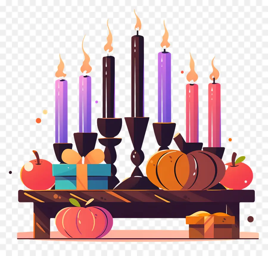 Selamat Kwanzaa，Lilin Berwarna Warni PNG