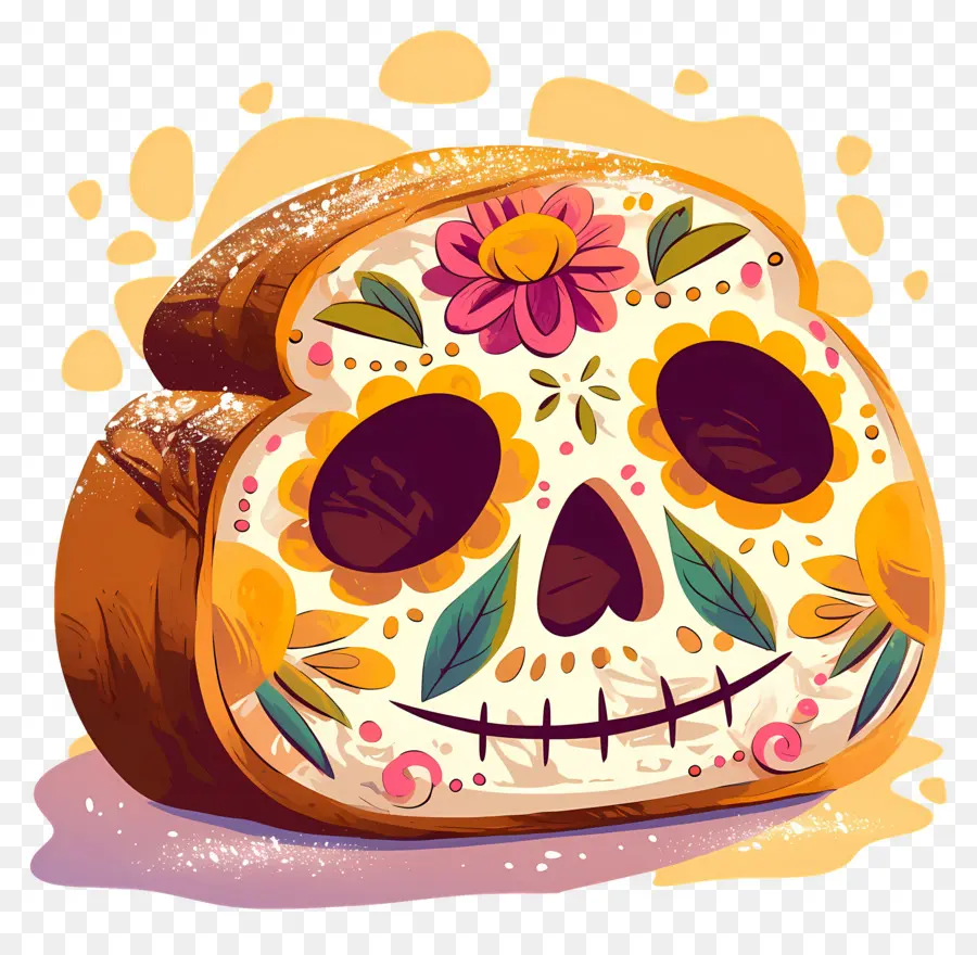 Pan De Muerto，Tengkorak Gula PNG