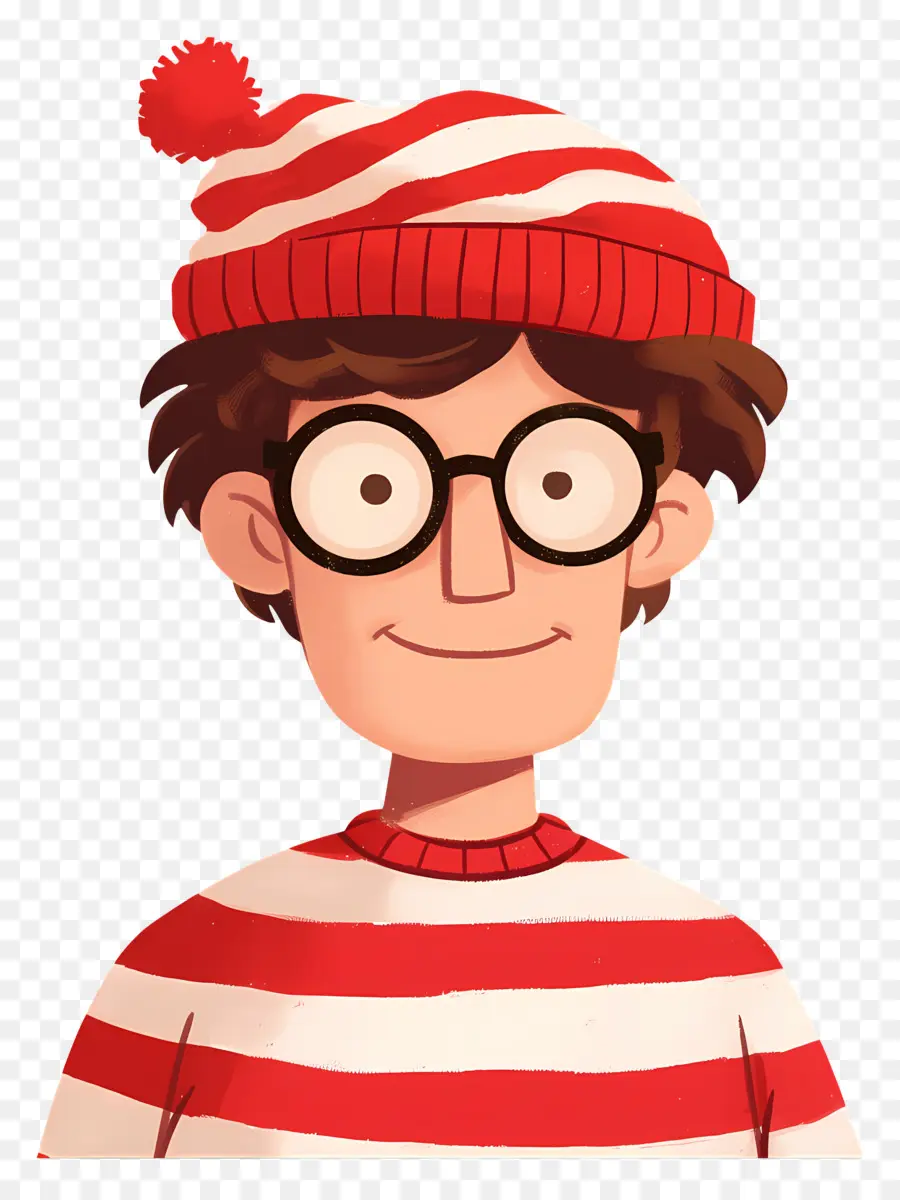 Waldo，Karakter Kemeja Bergaris PNG