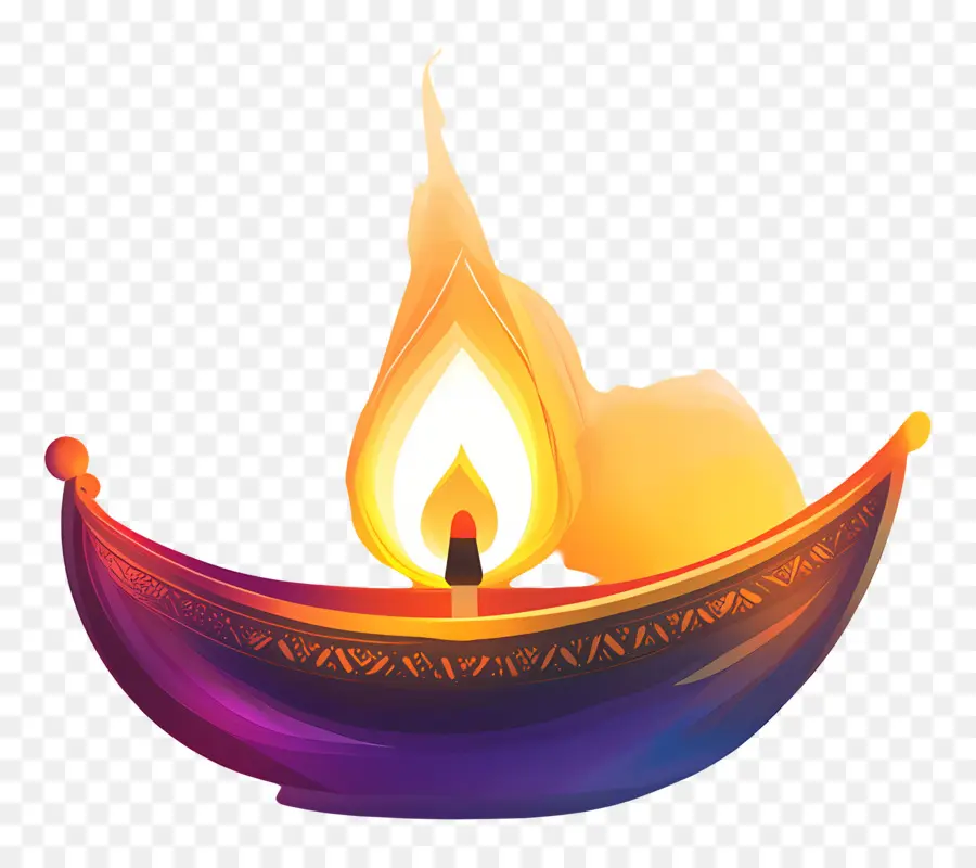 Karthika Purnima，Diya Yang Berwarna Warni PNG