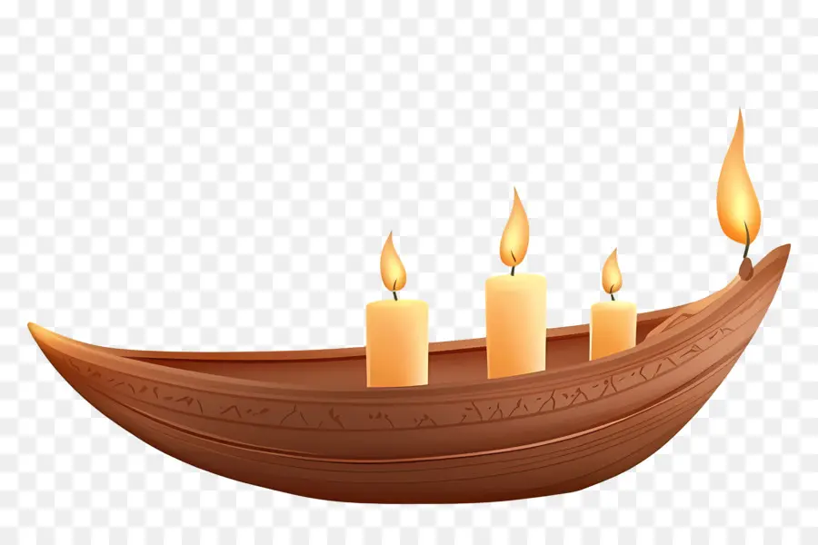 Selamat Karthika Purnima，Perahu Lilin Kayu PNG