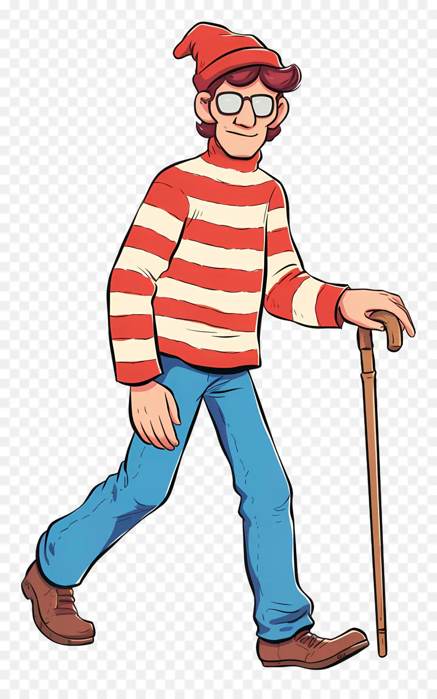 Waldo，Karakter Kemeja Bergaris PNG