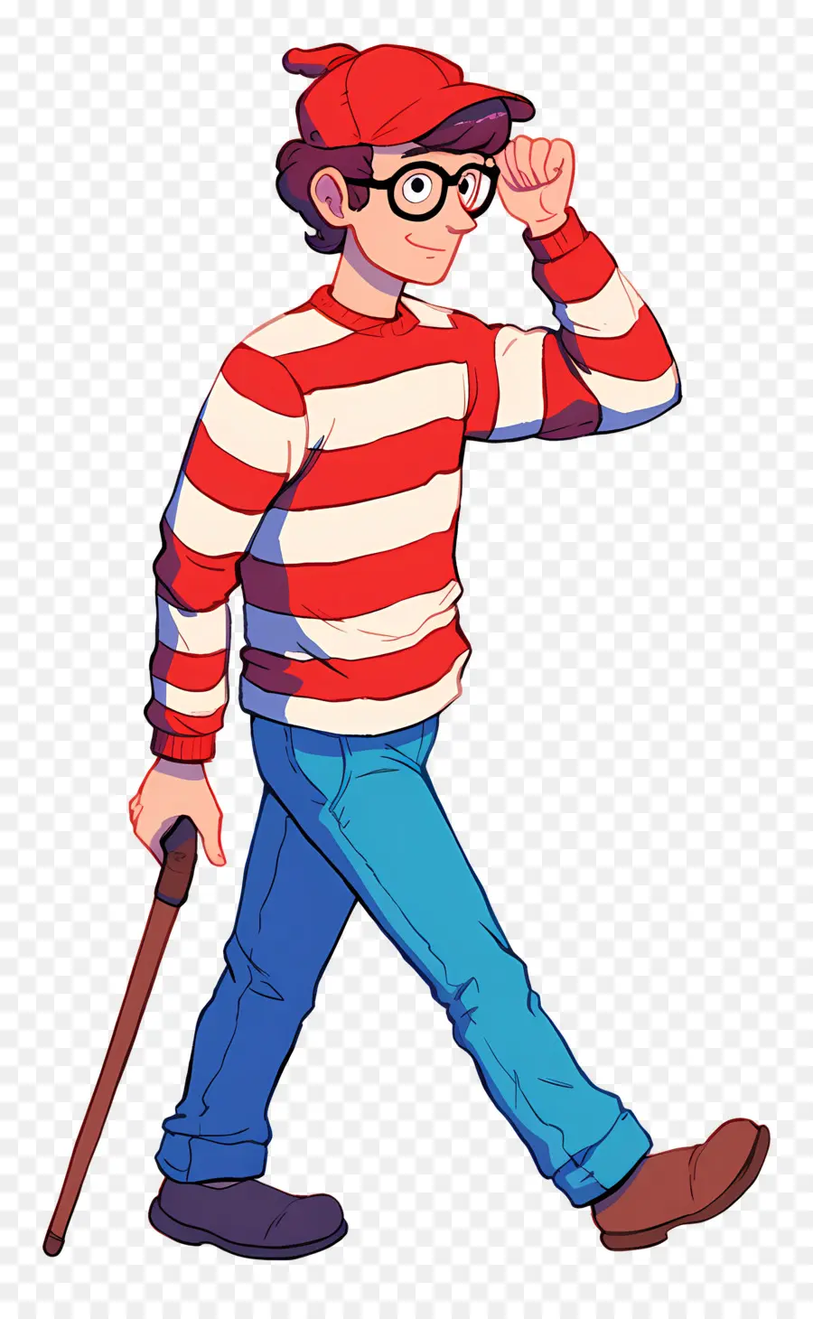 Waldo，Karakter Kemeja Bergaris PNG