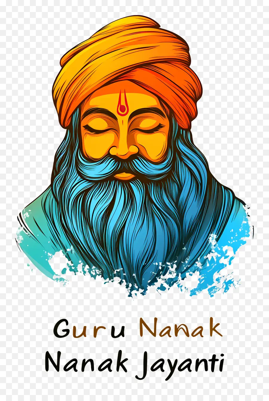 Guru Nanak Jayanti，Guru Nanak Yang Penuh Warna PNG