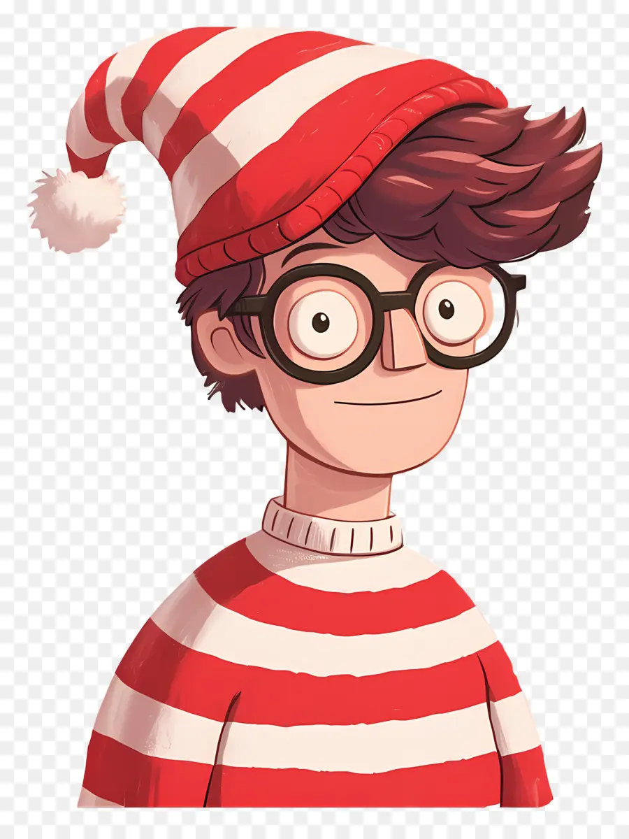 Waldo，Karakter Kemeja Bergaris PNG