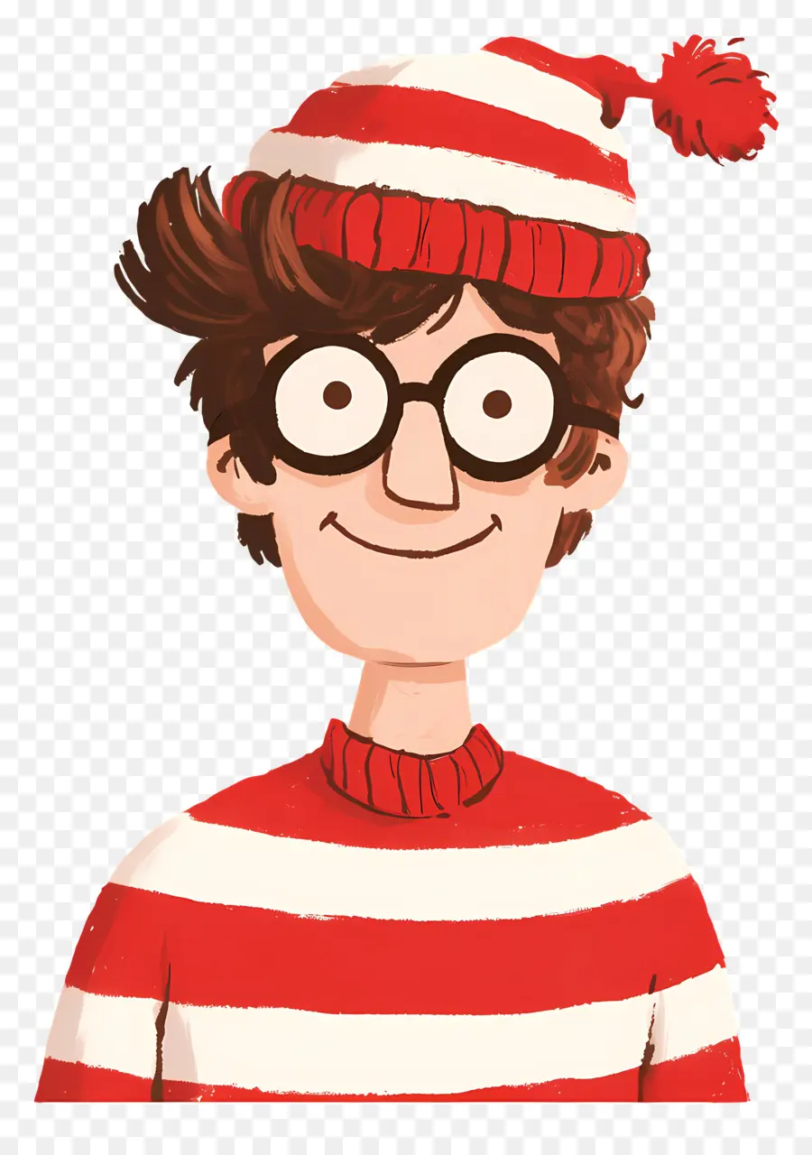 Waldo，Karakter Kemeja Bergaris PNG