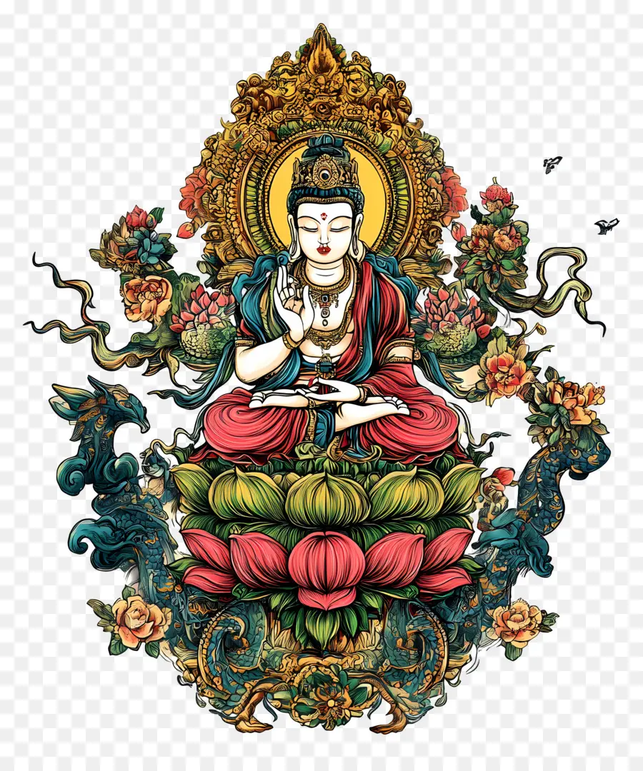 Lhabab Duchen，Ilustrasi Buddha PNG