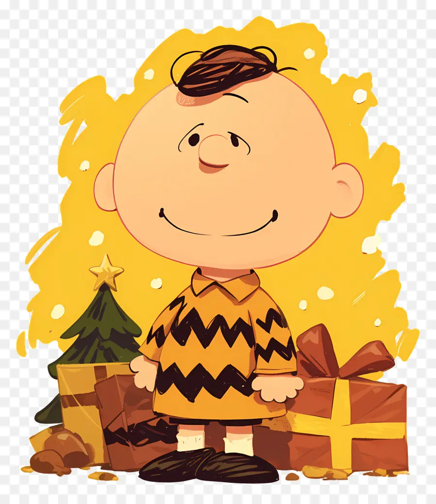 Charlie Brown，Bocah Kartun Berkemeja Kuning PNG