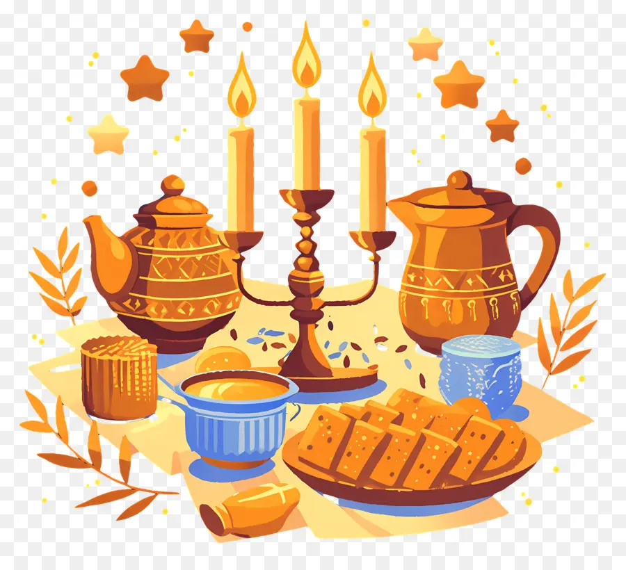 Hanukkah，Lilin Emas PNG