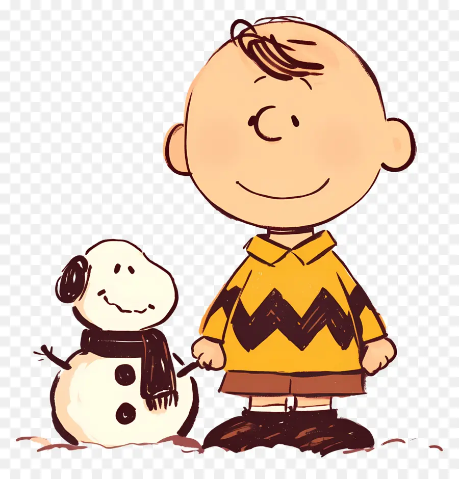 Charlie Brown，Bocah Kartun Berkemeja Kuning PNG