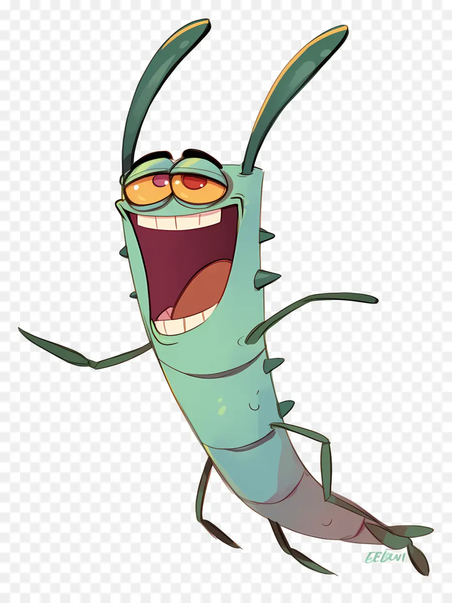 Plankton，Karakter Kartun Hijau PNG