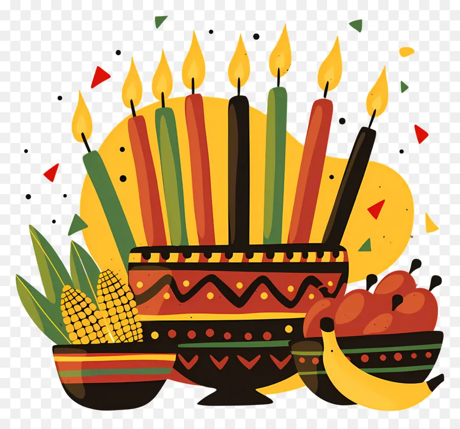 Selamat Kwanzaa，Lilin Dalam Mangkuk PNG