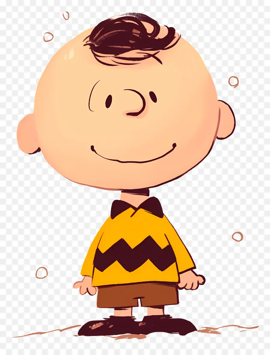 Charlie Brown，Bocah Kartun Berkemeja Kuning PNG