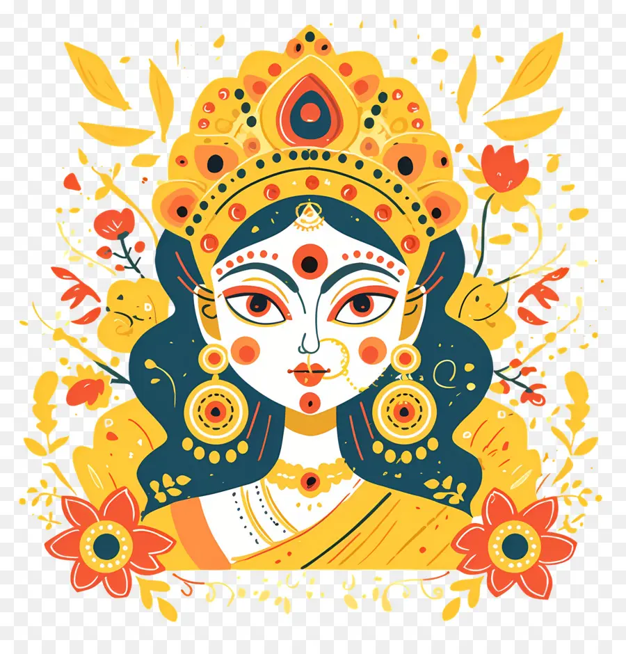 Dussehra，Ilustrasi Dewi Yang Bersemangat PNG